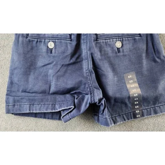 Polo Ralph Lauren Chino Shorts Unisex Kids 6X Navy Belt Loops Zip Fly Closure - Picture 12 of 15